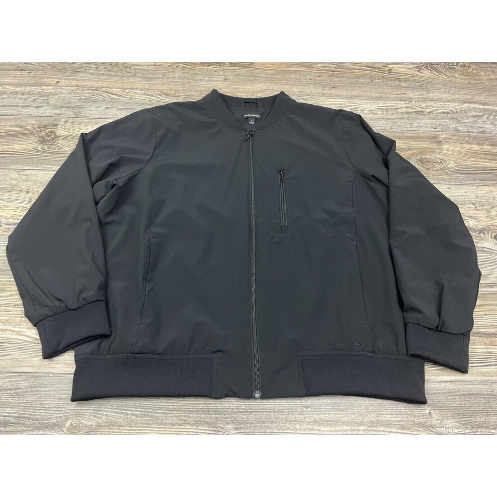 Banana Republic Mens XL Jacket All Day Everyday Black Stretch Preppy Dk Academia